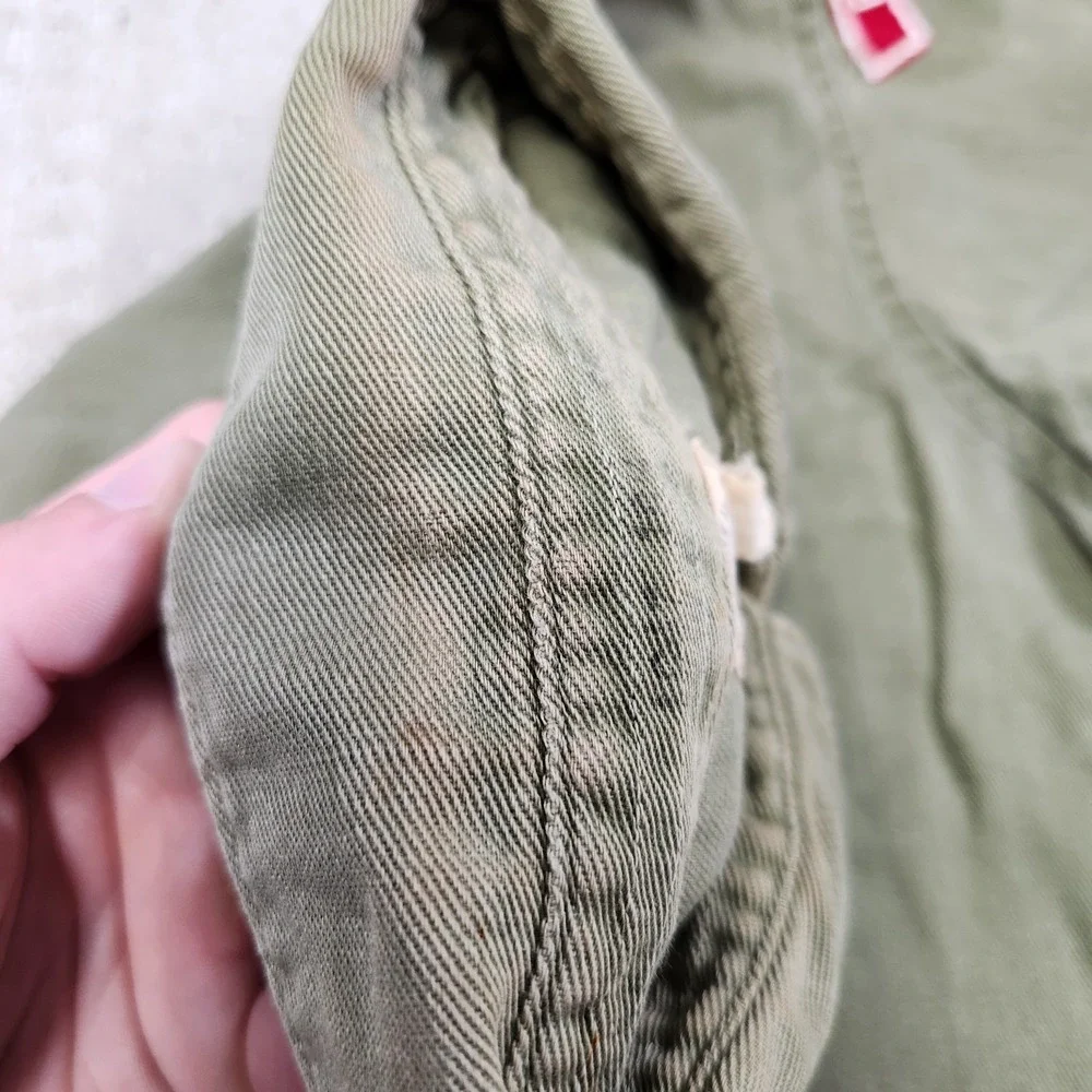 Vintage 40s Boy Scouts Shirt Men 16.5 L Sanforized Cotton WV Button Up USA Beige